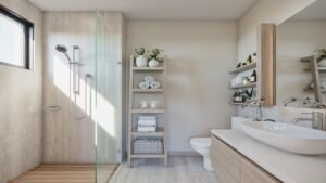 Baño moderno con acabados de alta calidad