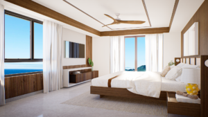 Dormitorio con vistas al mar
