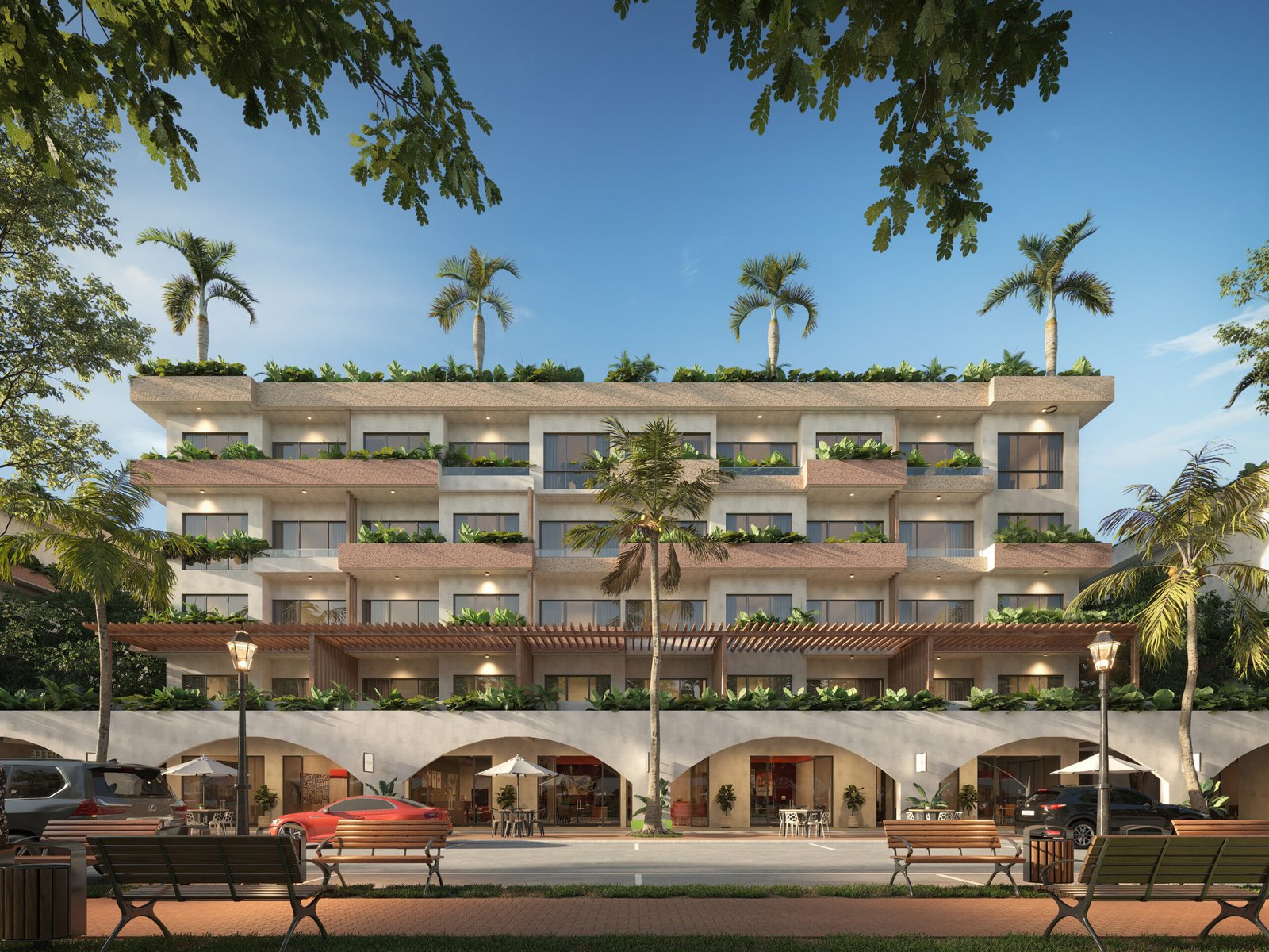 Apartamentos en Punta Cana: fachada frontal de Down Town