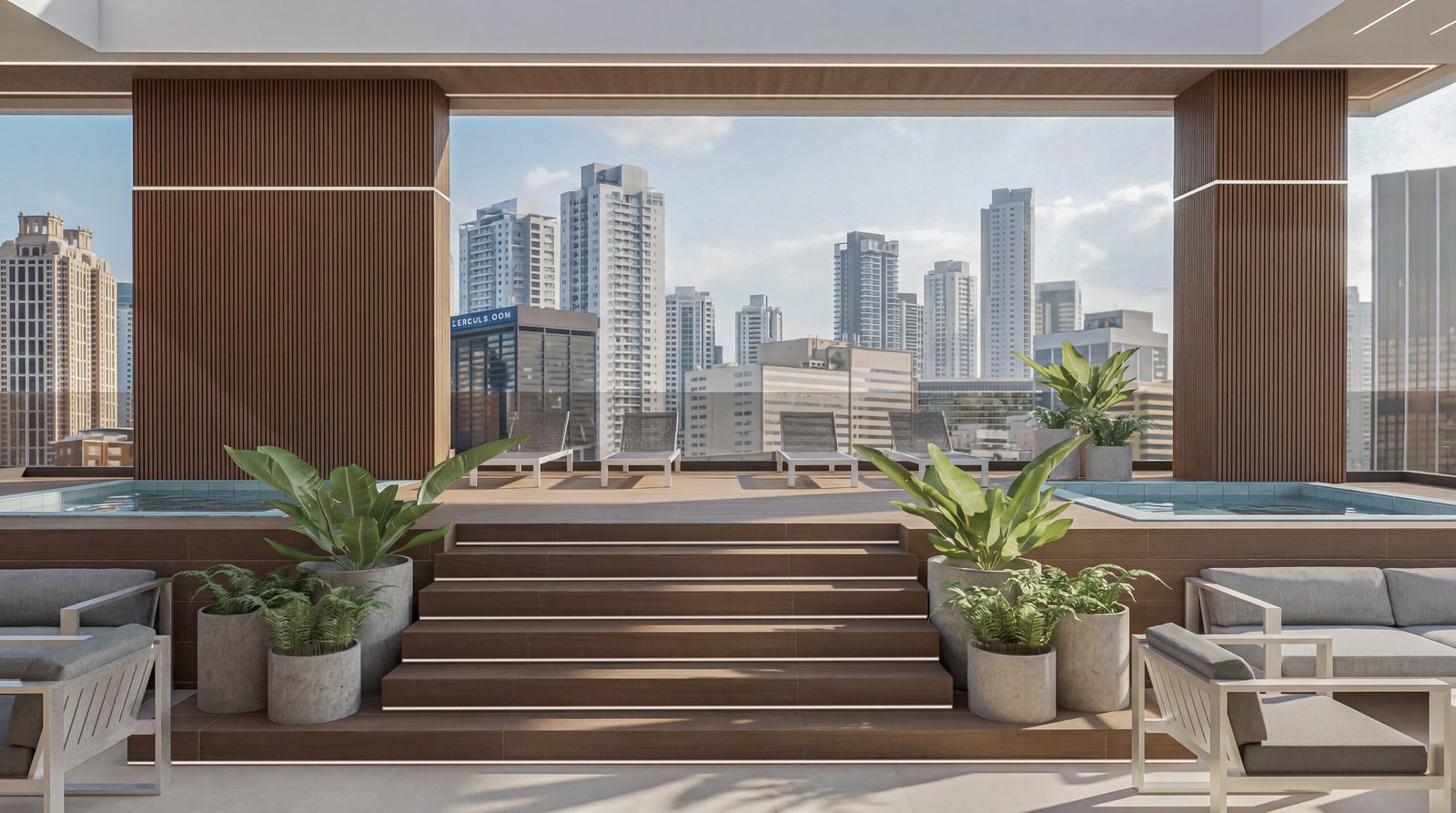 Ensanche Naco, Santo Domingo: terraza con vistas a la ciudad