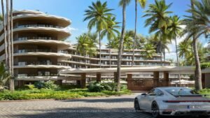 Jardines y zonas comunes del complejo residencial