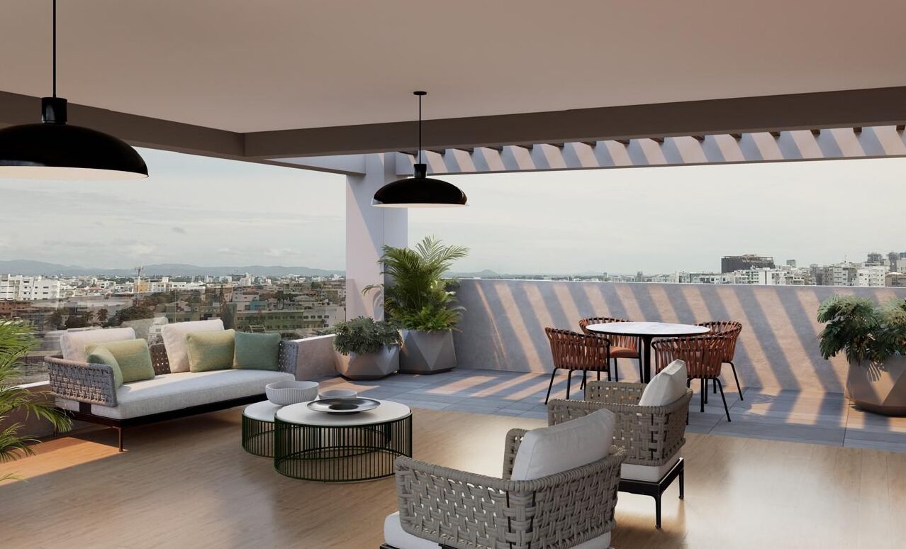 Bella Vista Residence Norte, Santo Domingo: terraza cubierta con comedor exterior