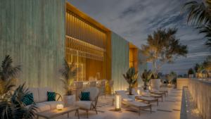 Terraza iluminada
