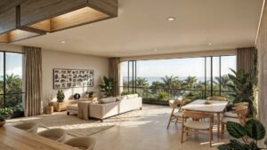 Comedor cocina con ventanales
