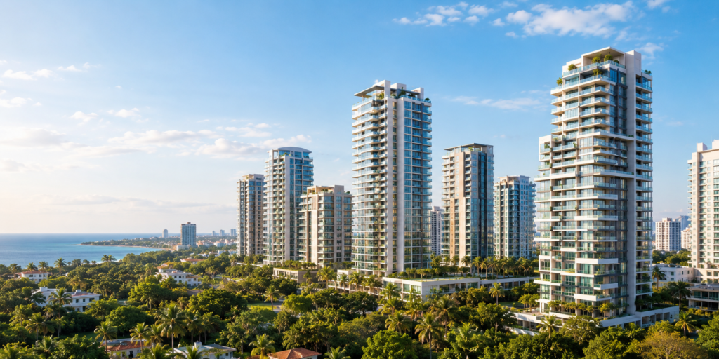 Rascacielos residenciales modernos, parte del mercado inmobiliario en República Dominicana