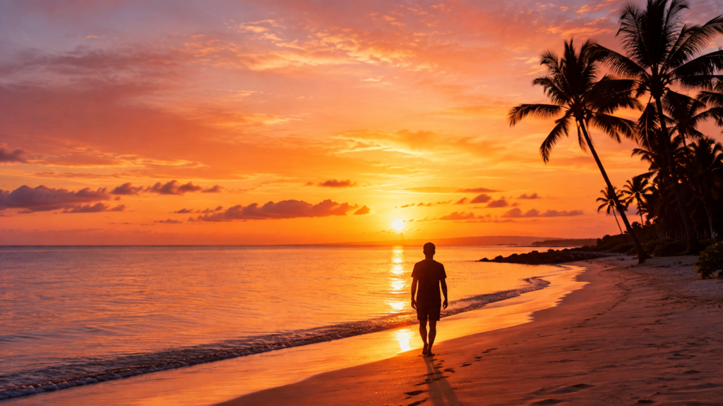 Atardecer en la playa, uno de los atractivos de vivir en República Dominicana siendo español